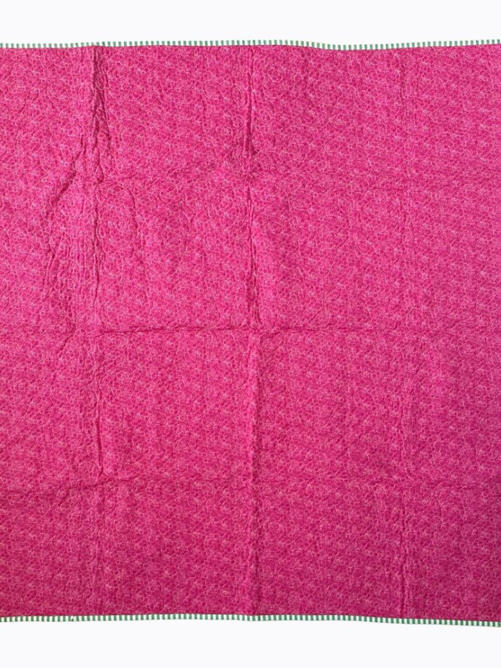 Vibrant Patchwork Quilt Throw 53x53 Reversible Pink Floral Geometric Cottagecore - Picture 7 of 10